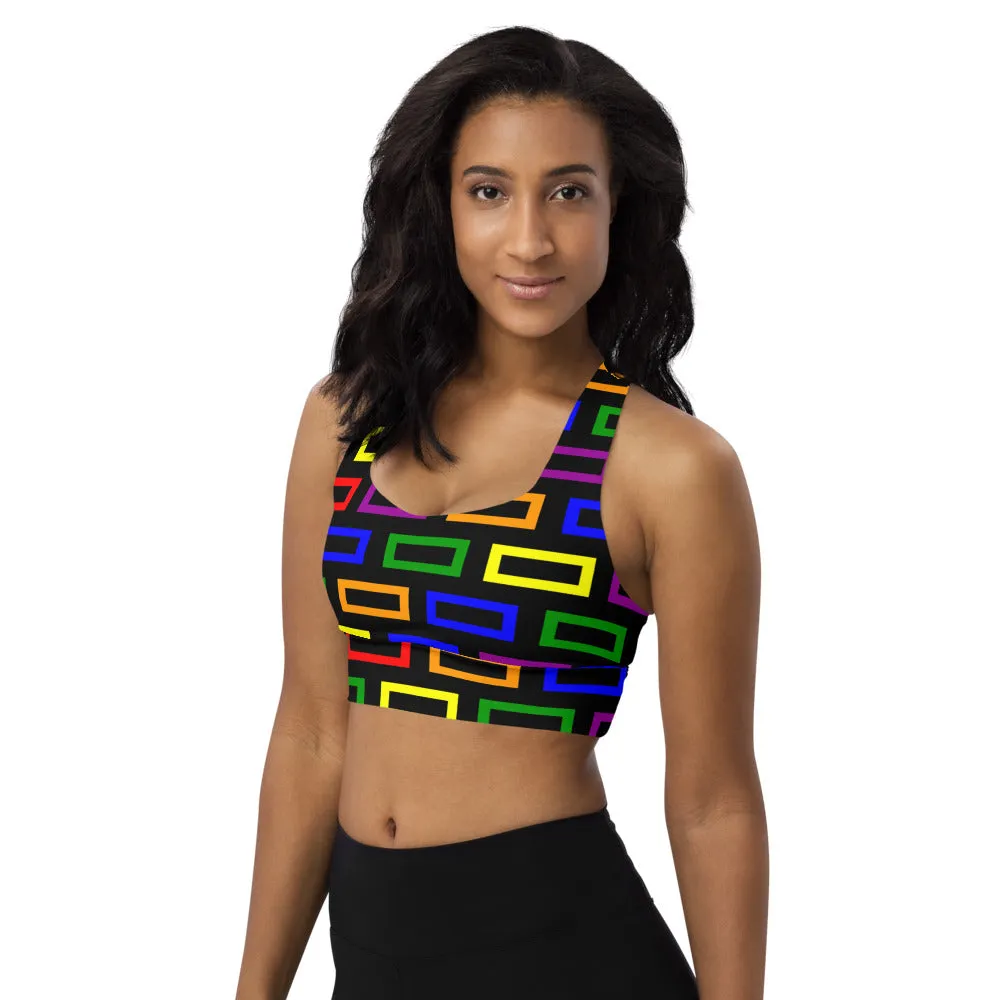 Longline sports bra Colorful Blocks