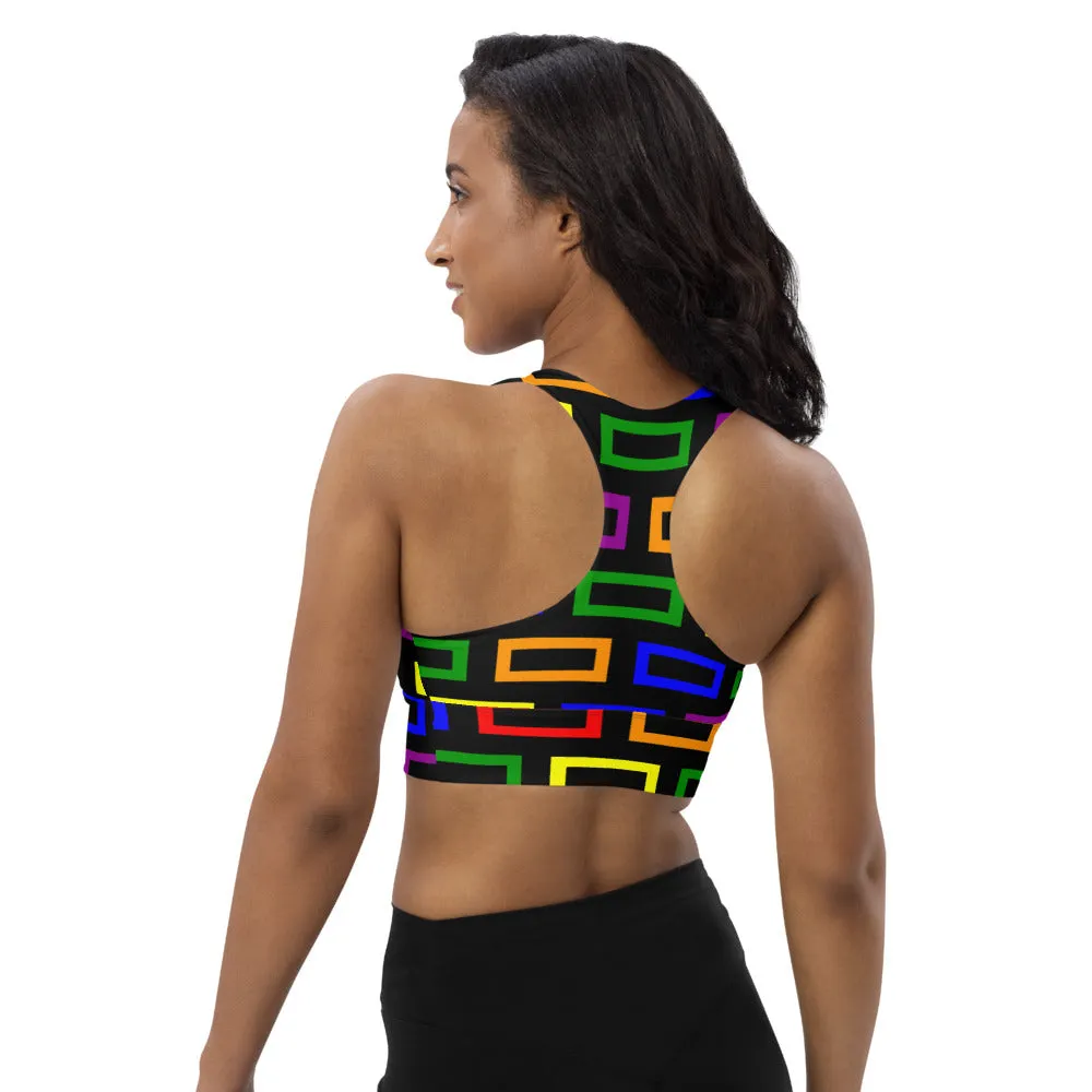 Longline sports bra Colorful Blocks