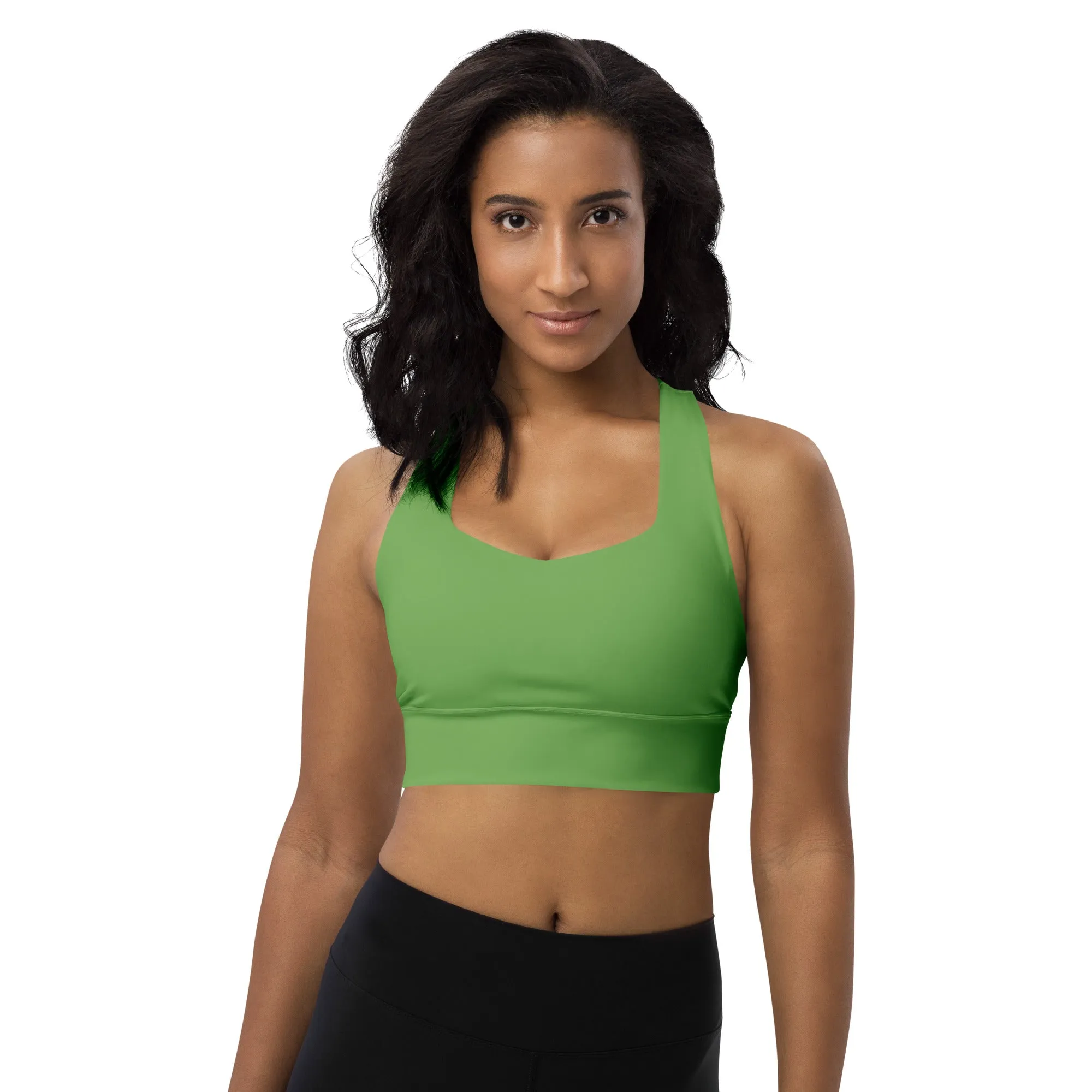 Longline Sports Bra Green Apple