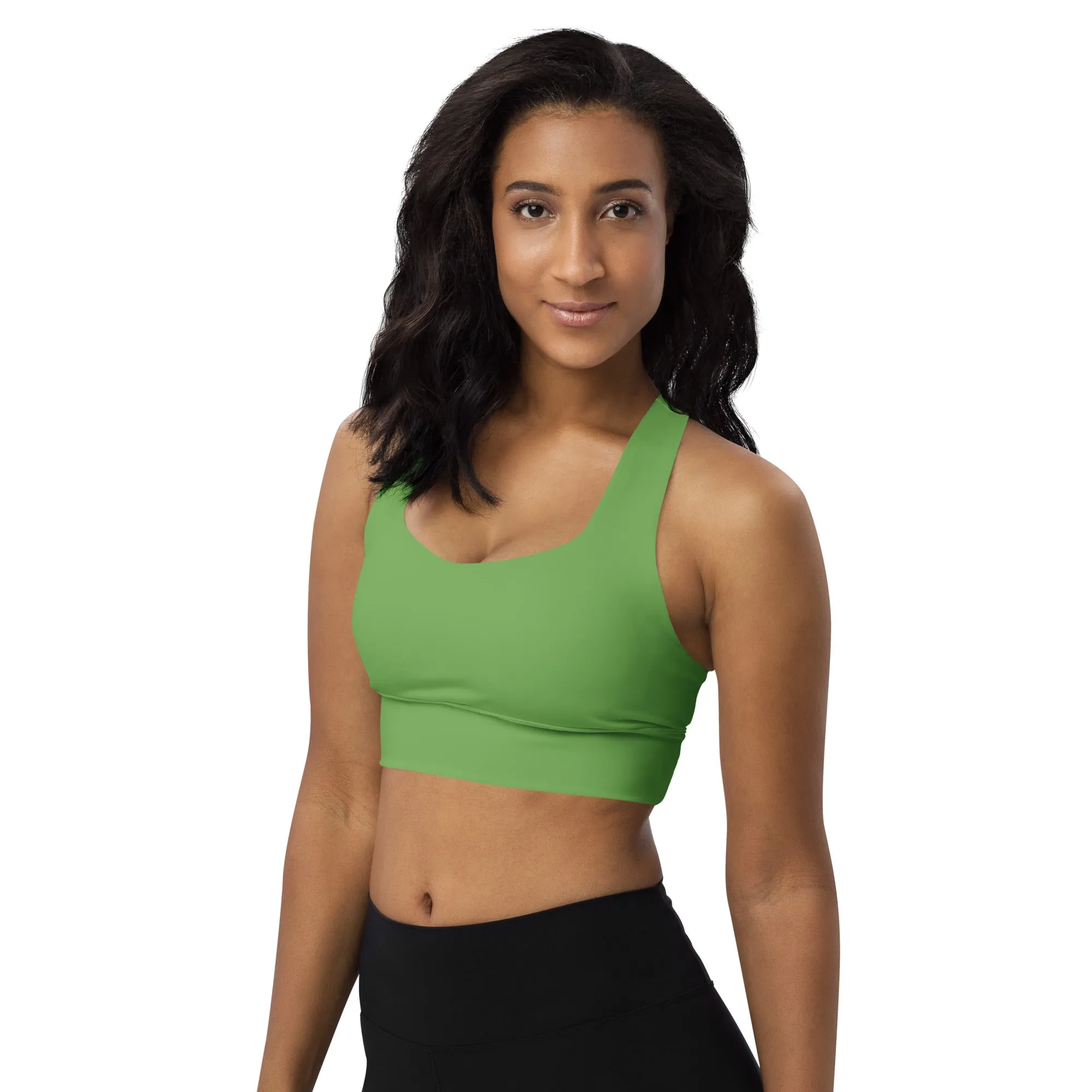 Longline Sports Bra Green Apple