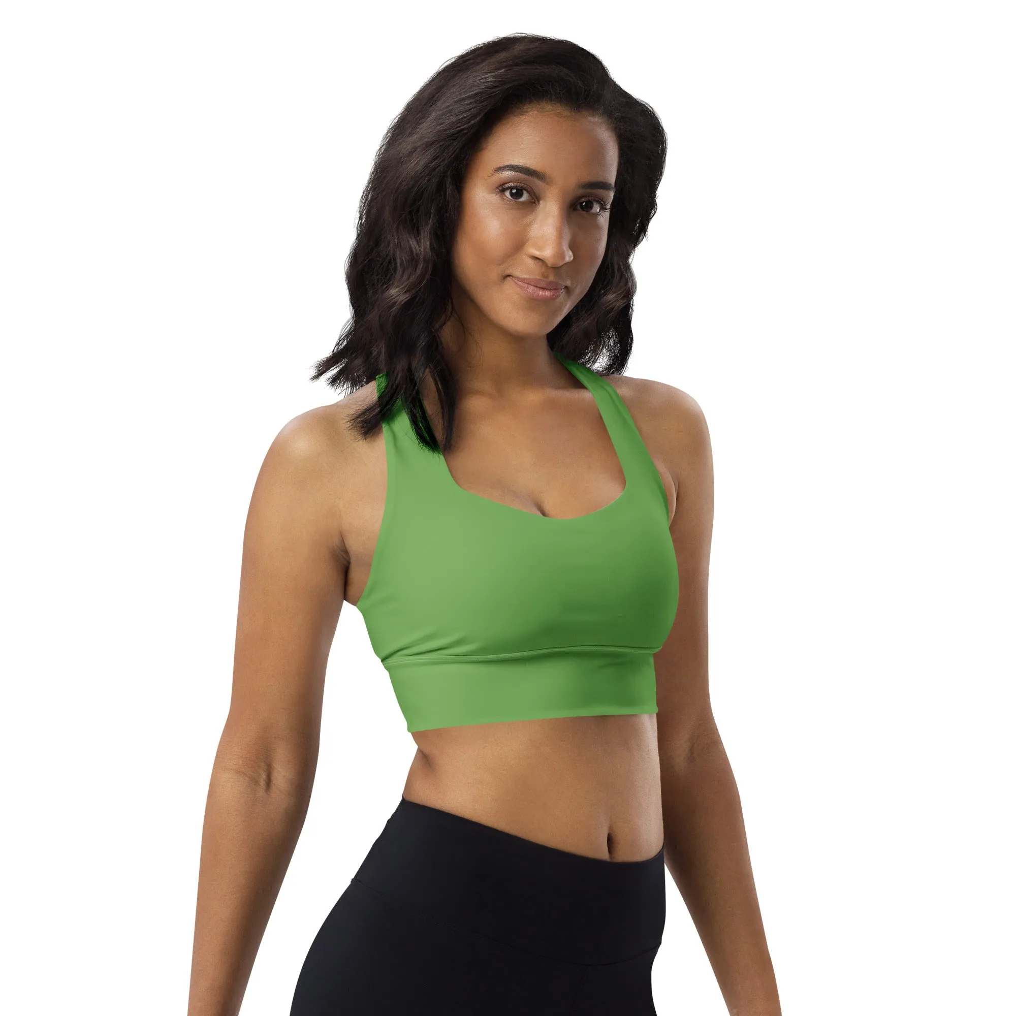 Longline Sports Bra Green Apple