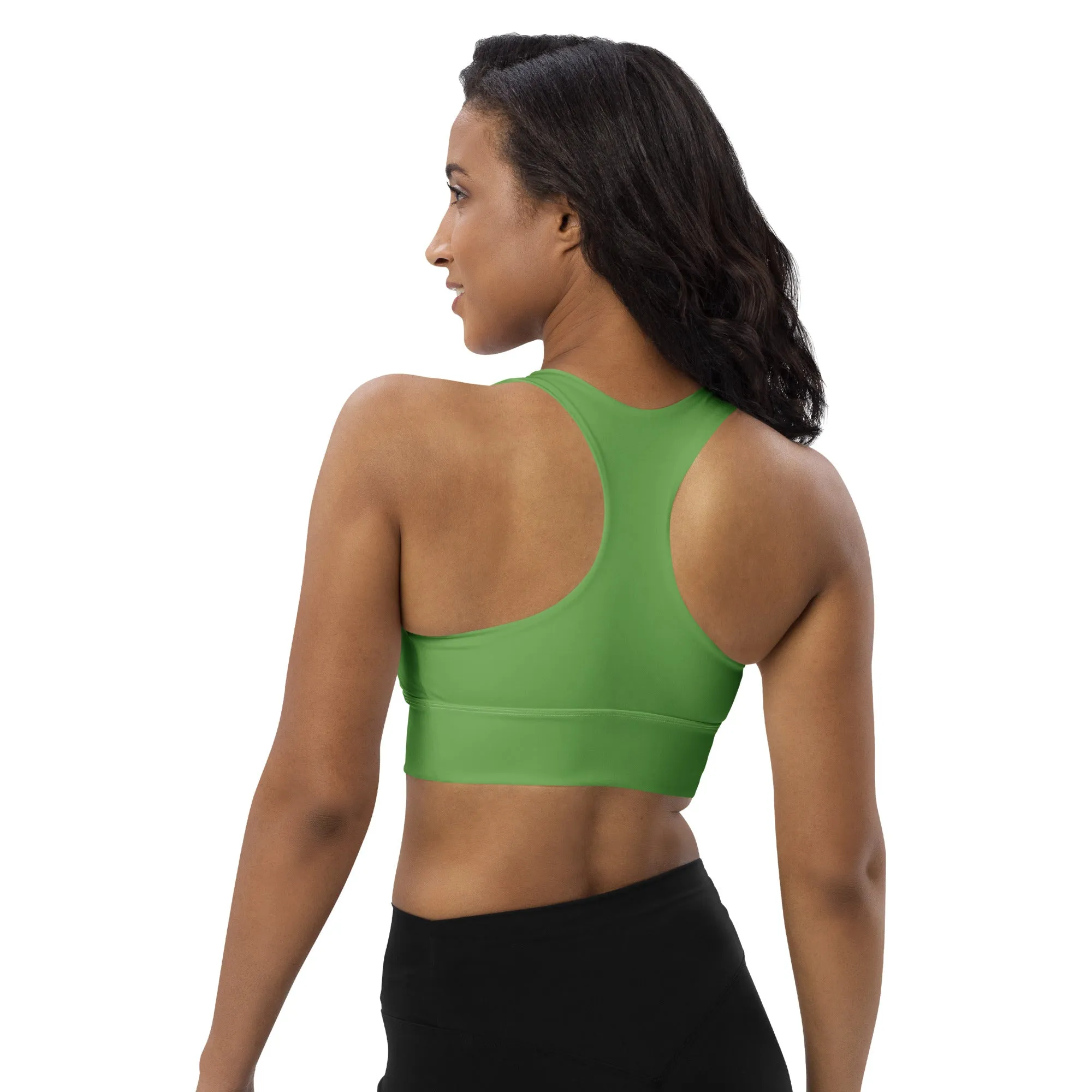 Longline Sports Bra Green Apple