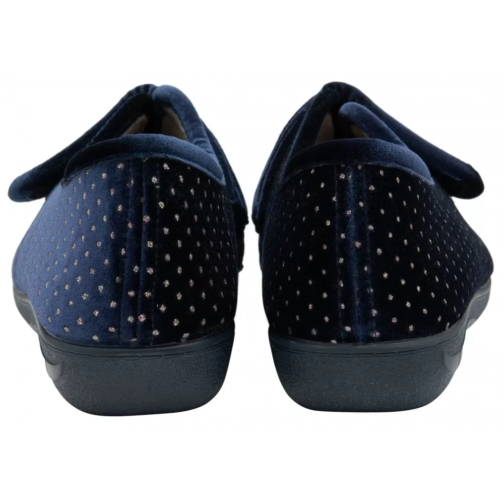 Lotus Navy Janet Slippers