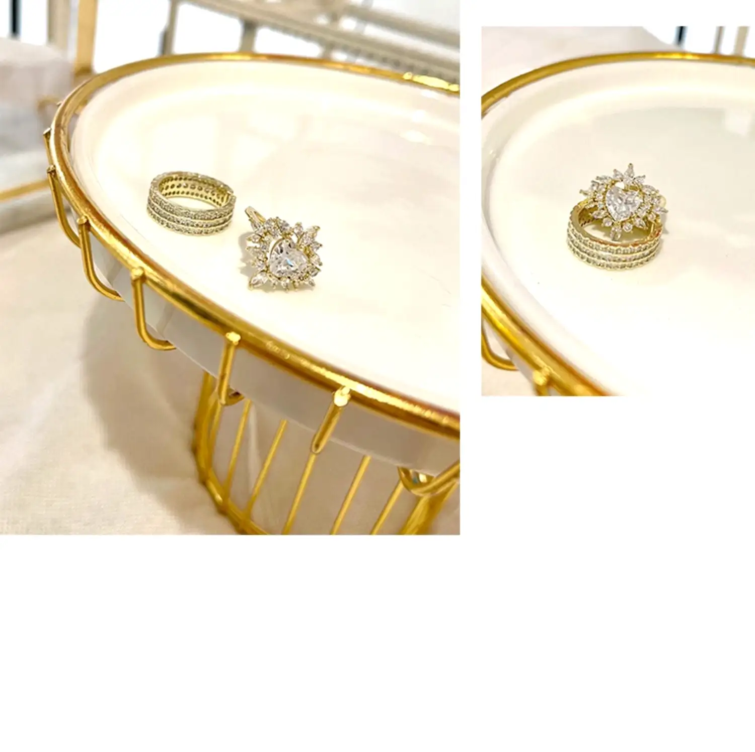 Love crown crystal rhinestone ring