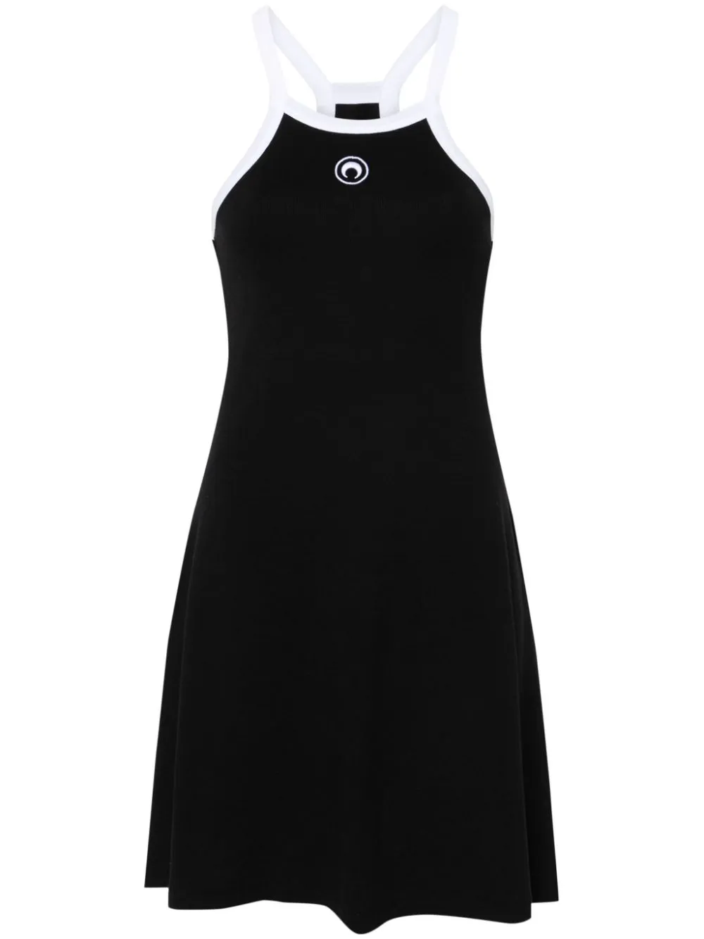 Marine Serre ribbed flared mini dres - Black