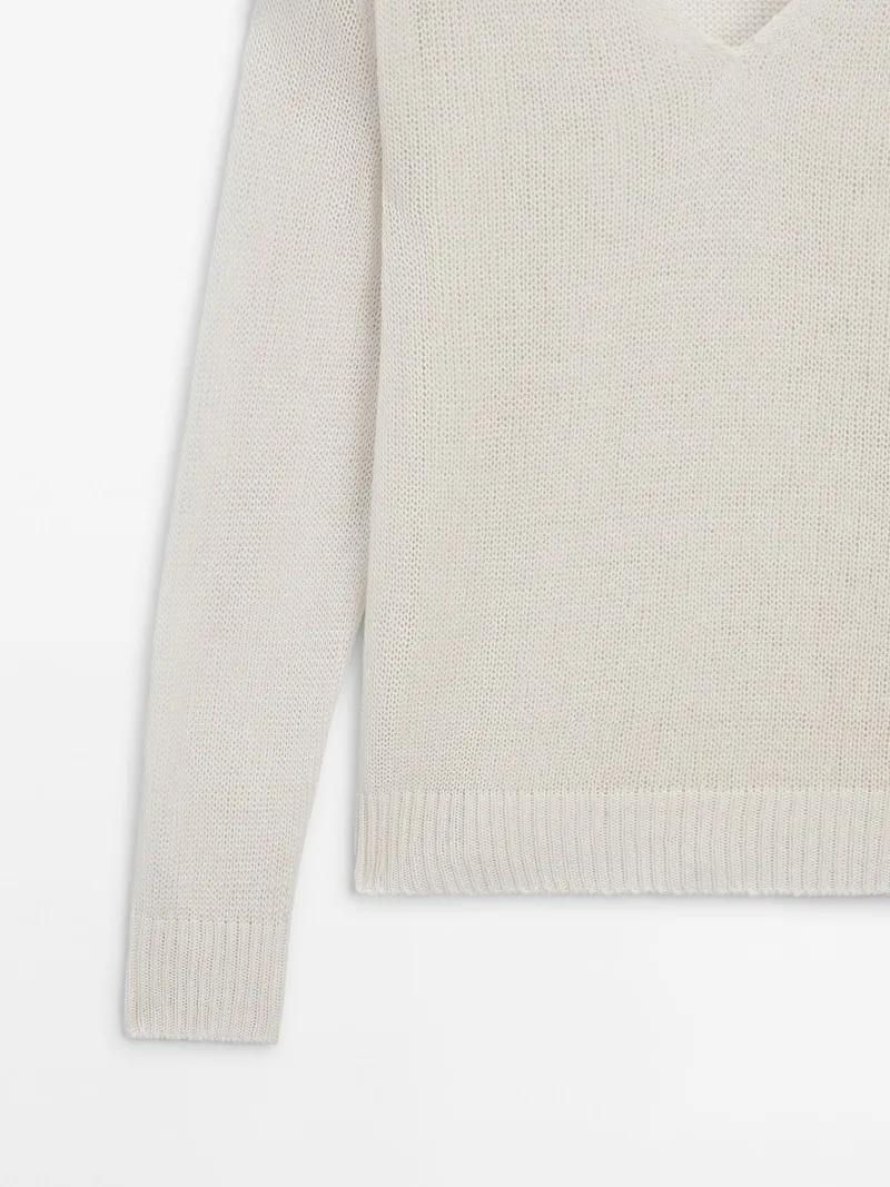 Massimo Dutti  |Casual Style Boat Neck Long Sleeves Plain Office Style