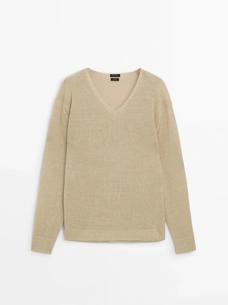 Massimo Dutti  |Casual Style Boat Neck Long Sleeves Plain Office Style