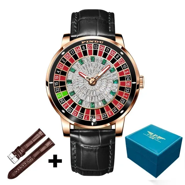 Men's Arabic Numerals Rotating Dial Automatic Mechanical Luminous Hand Watch