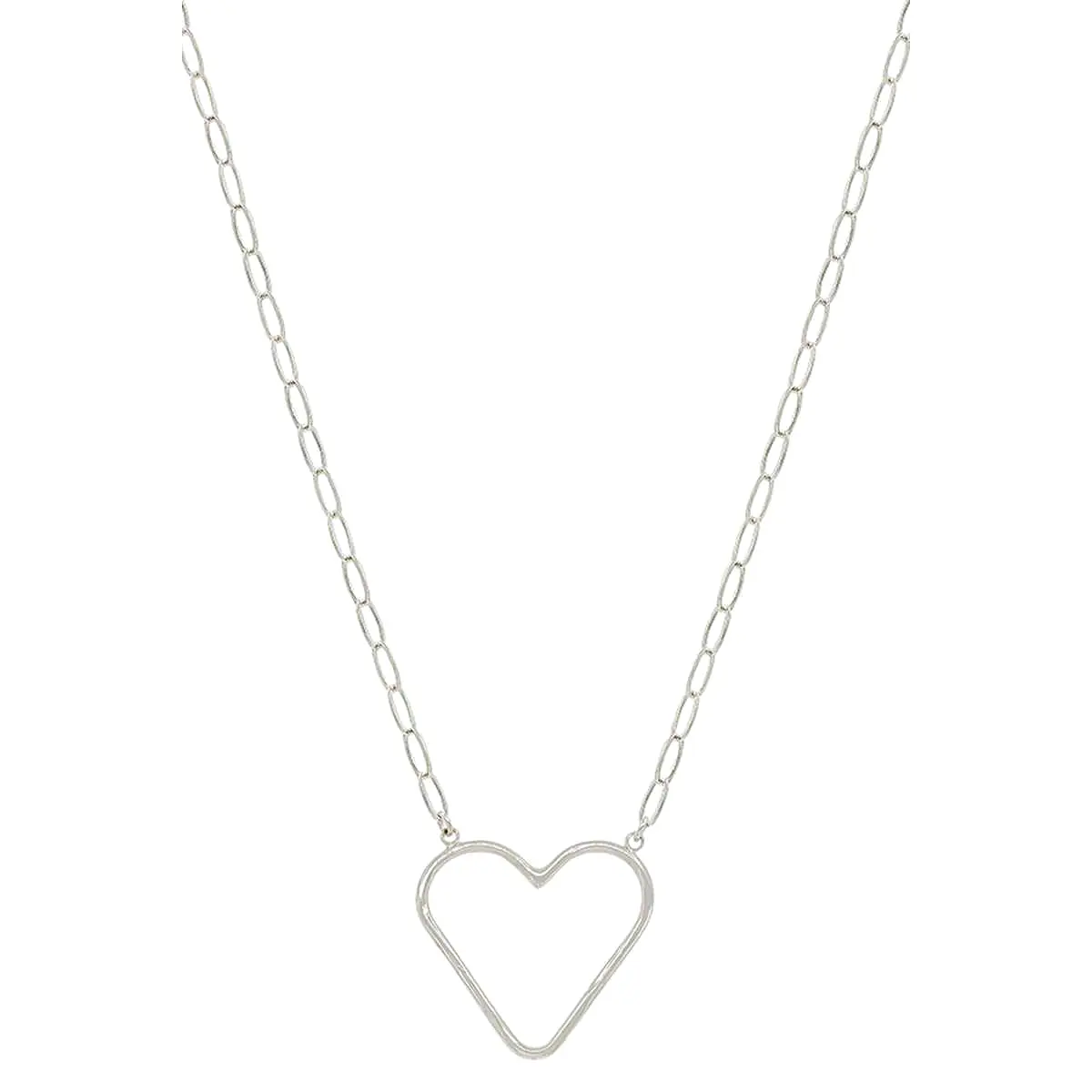 Metal Chain Heart Pendant Necklace