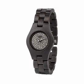 Moon Crystal Wood Watch - Black