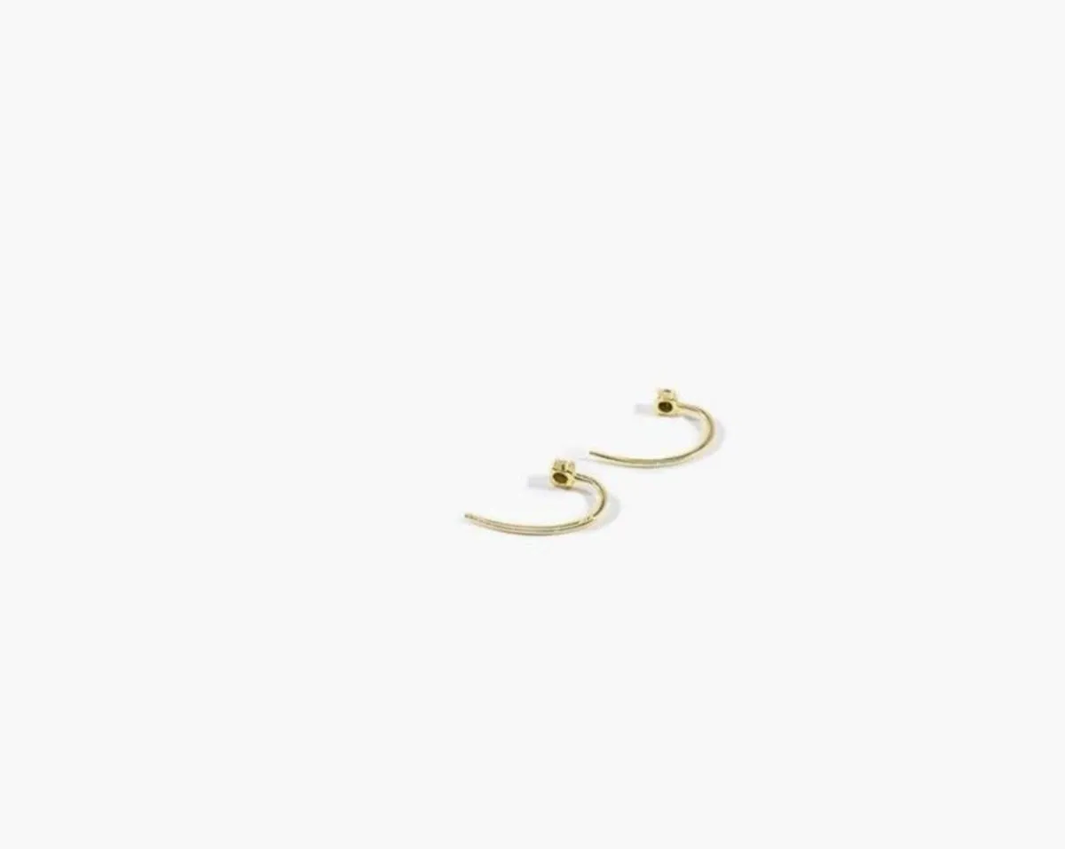 ONE SIDE BLACK DIAMOND  earring  - 14 KARAT GOLD