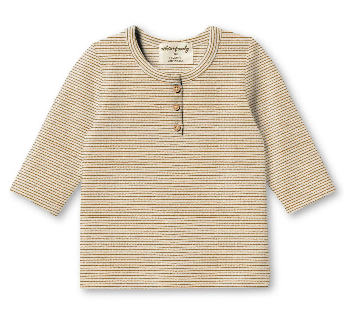 organic ribbed henley set - spice