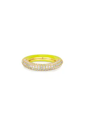 Pave Amalfi Ring-Neon Yellow