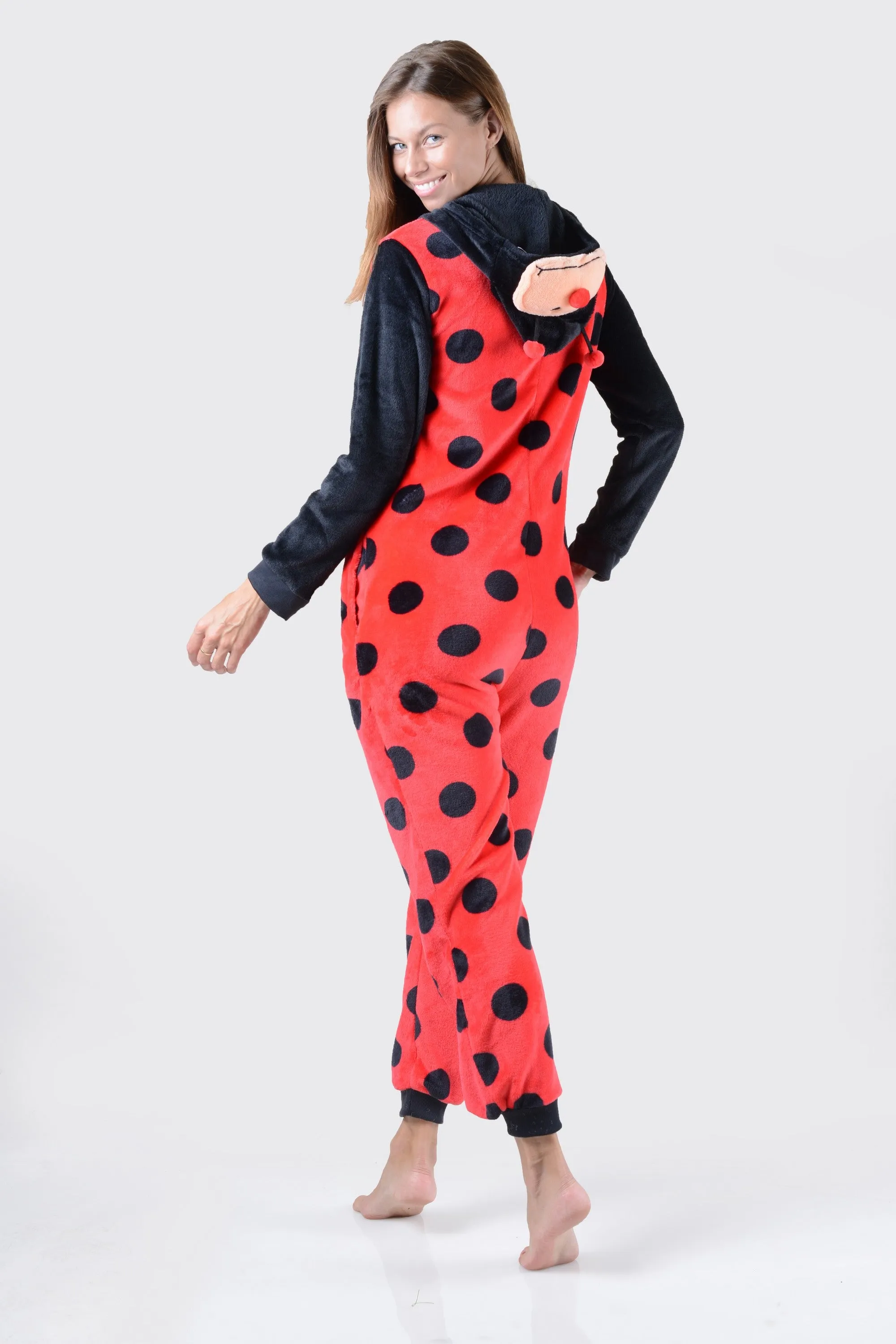 Plush Lady Bug Animal Onesie Pajama Costume