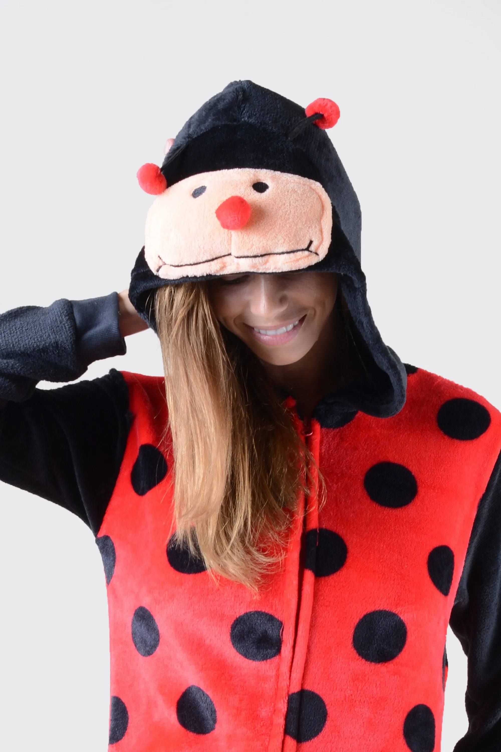 Plush Lady Bug Animal Onesie Pajama Costume