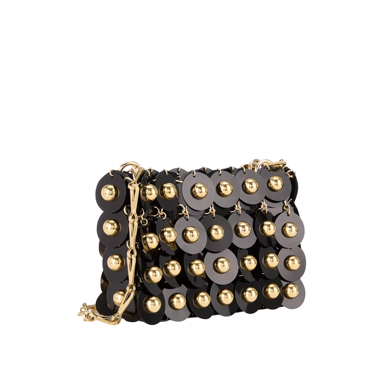 RABANNE Sparkle Discs Shoulder Bag - Black  Gold