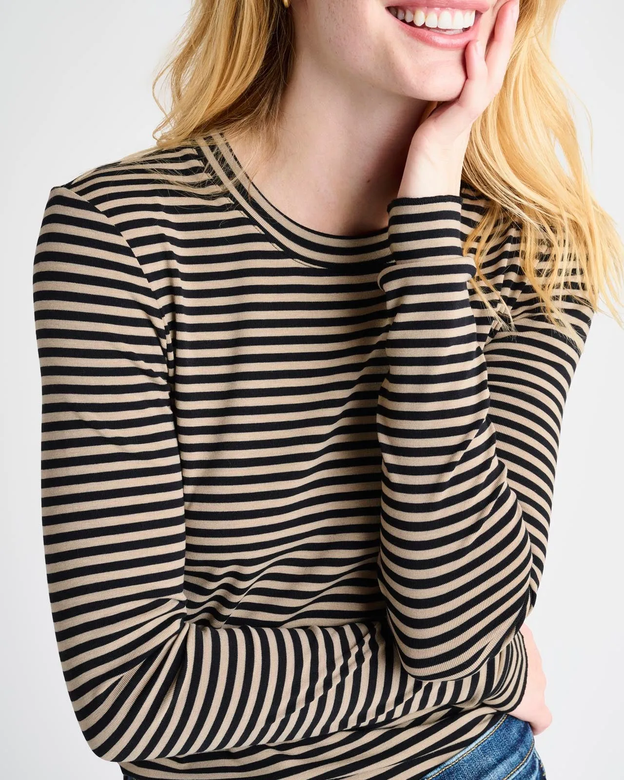 Ribbed Bamboo Long Sleeve Tee