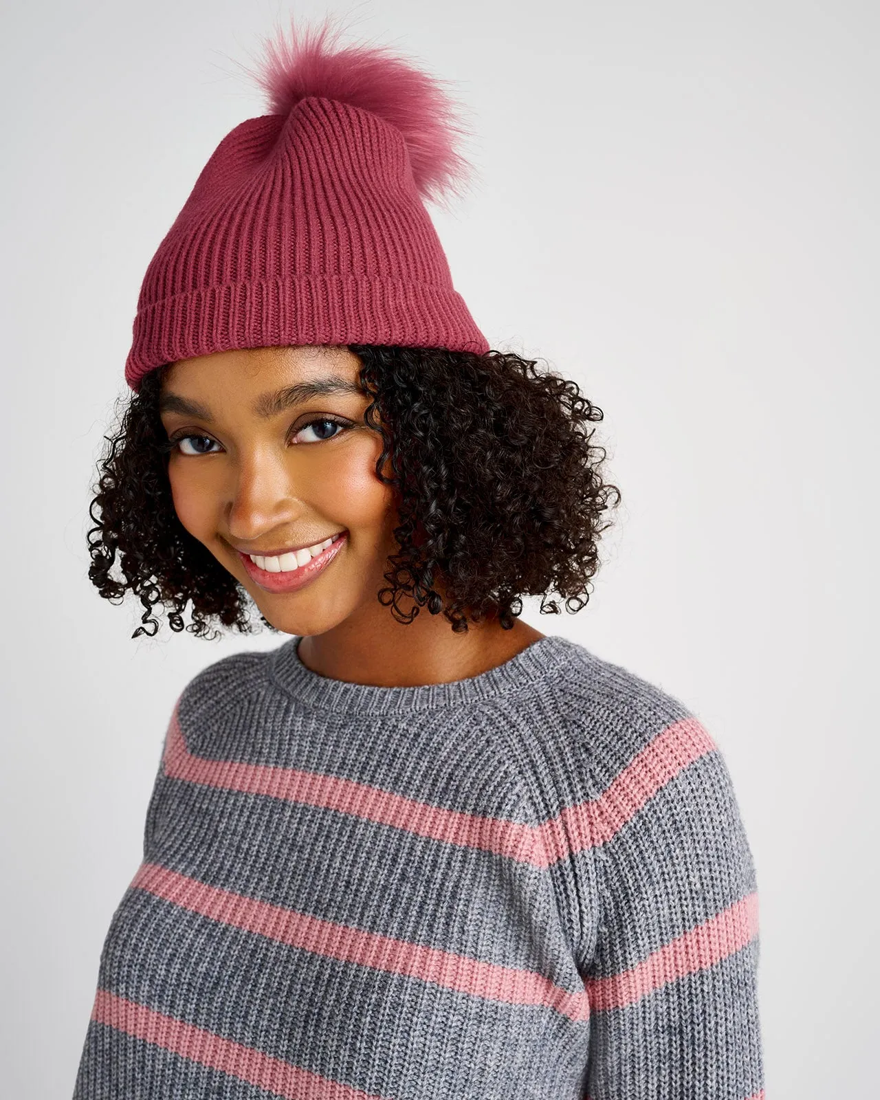 Ribbed Pom Beanie