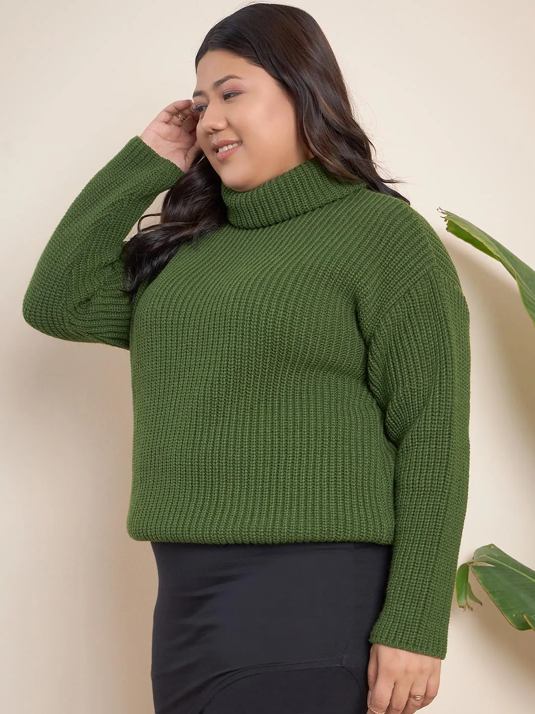 Ribbed Turtle Neck Pullover