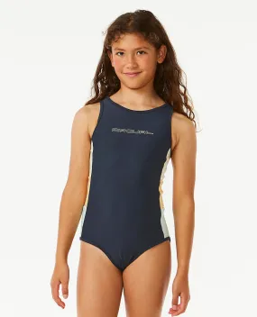 Rip Curl Kids Block Party Back Zip One Piece Swimming Costume