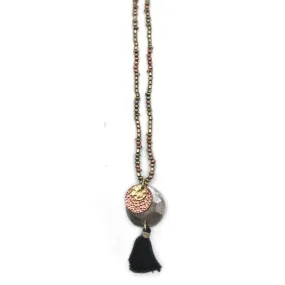 Sachi Discs with Tassel Long Necklace