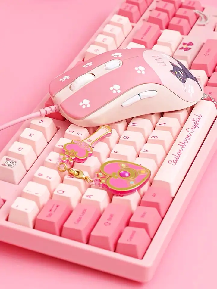 Sailor moon Luna crystal pink girly mouse