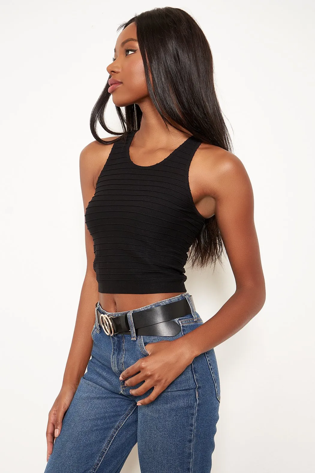 Seamless Ribbed Cropped Tank