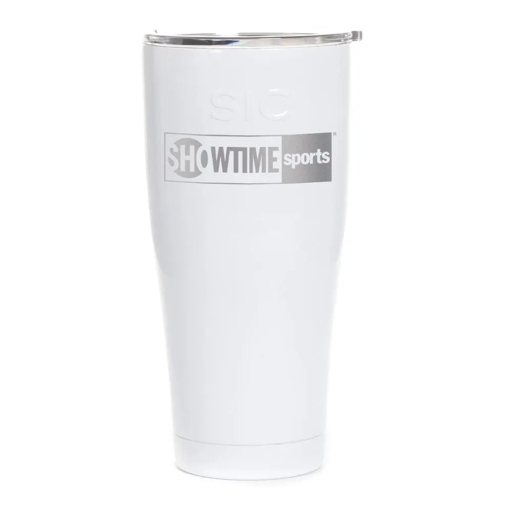 SHOWTIME Sports Black & White Outline Logo Laser Engraved SIC Tumbler