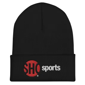 SHOWTIME Sports SHO Sports Red Bug Outline Logo Embroidered Beanie