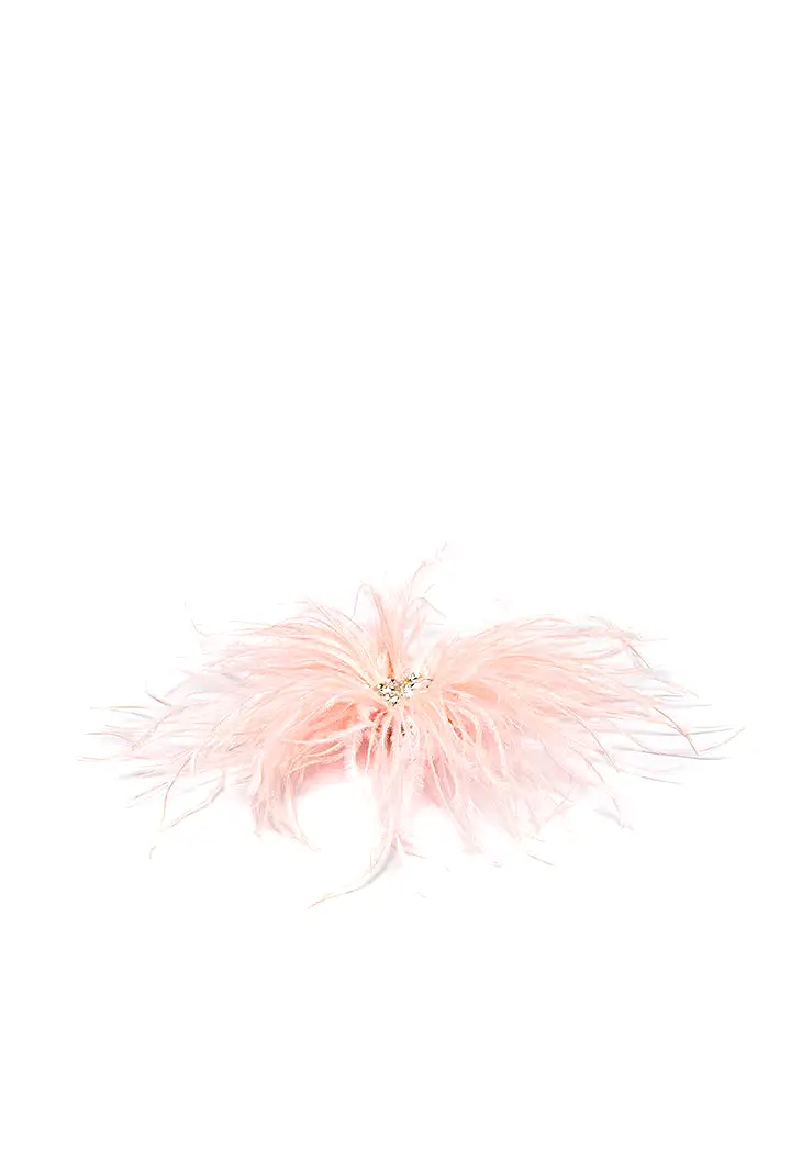 Solid Feather Crystal Stud Clip