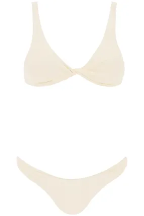 The Attico Ribbed Lycra Bikini Set With   Neutral