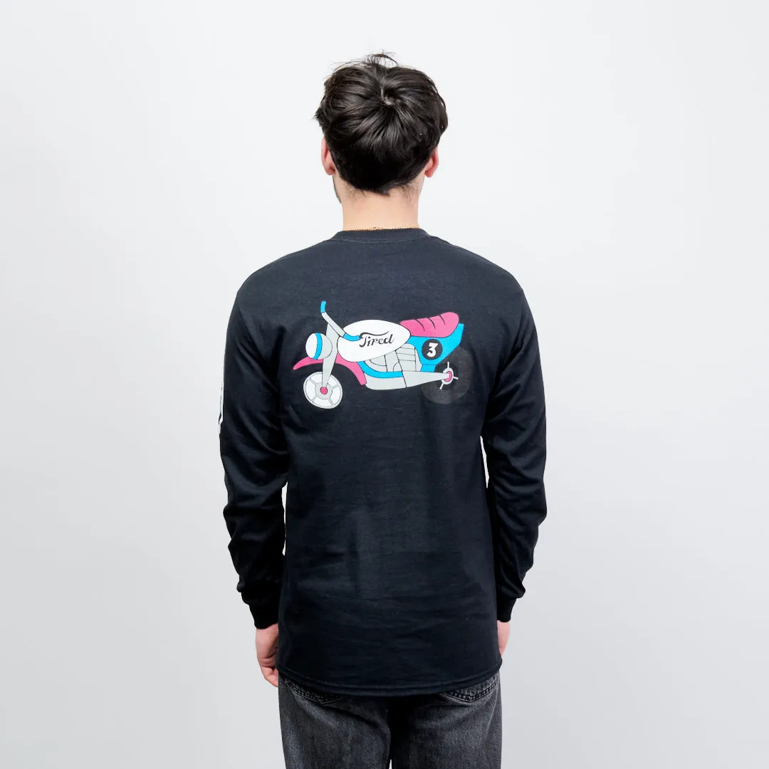 Tired Skateboards Motor Sports LS Tee - Black