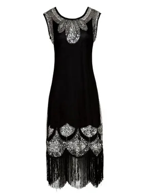 Women Flapper Dress Black 1920s Fashion Style Fashion Style Outfits Great Gatsby Fringe Sequined Costume Retro 20s Party Dress