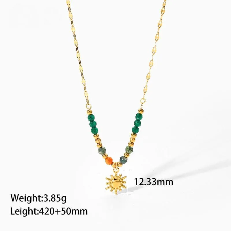 Women's Fashion  Sun Pendant Necklace