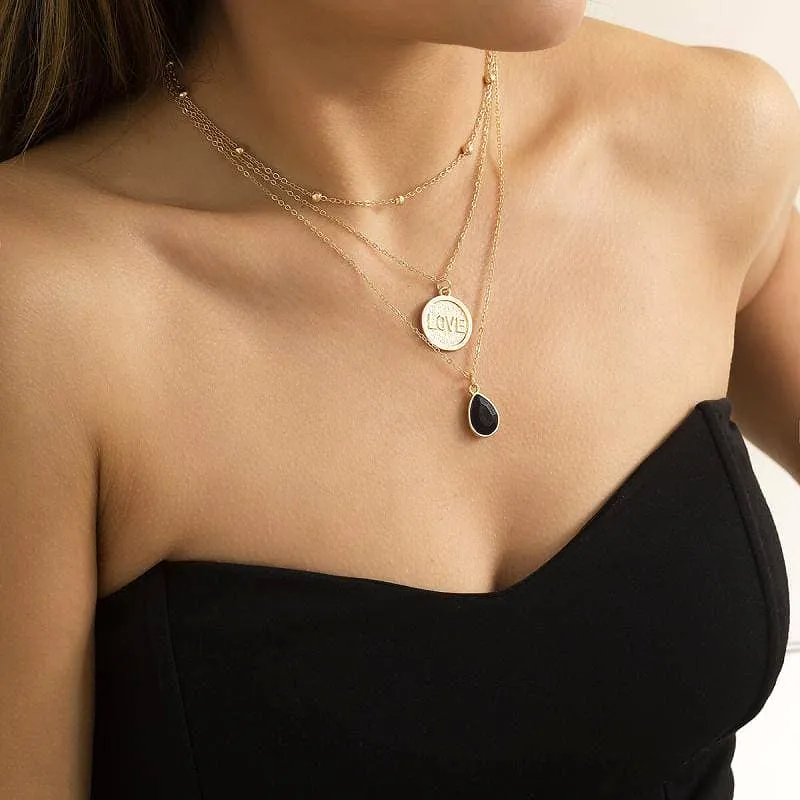 Women's Fashion Water Drop Pendant Necklaces