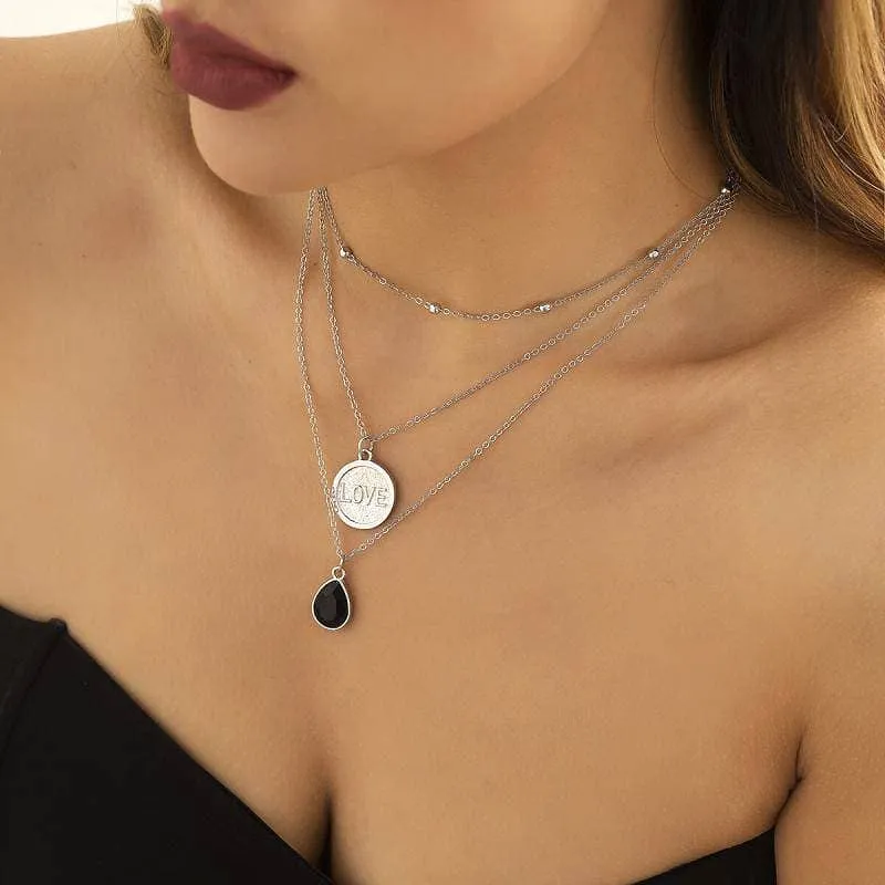 Women's Fashion Water Drop Pendant Necklaces