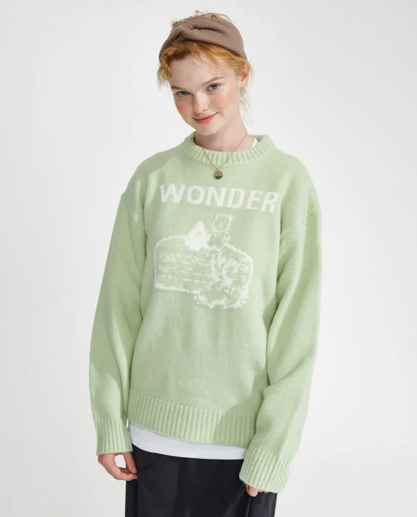 WONDER VISITOR  |Casual Style Unisex Street Style V-neck & Crew neck