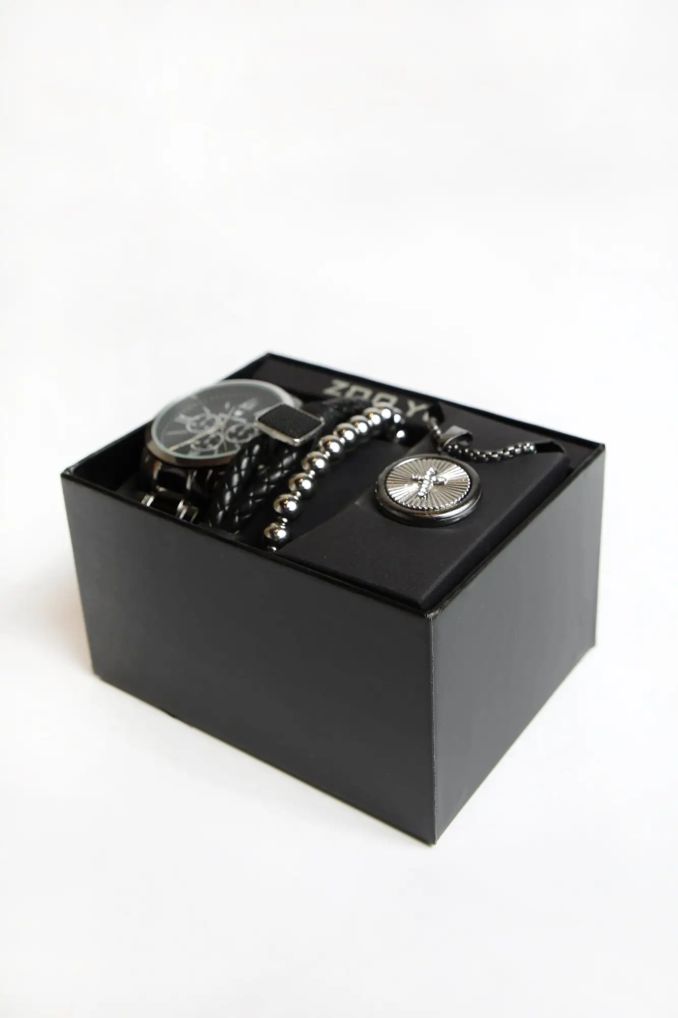 Zoo York Mens Black & Silver Watch Set