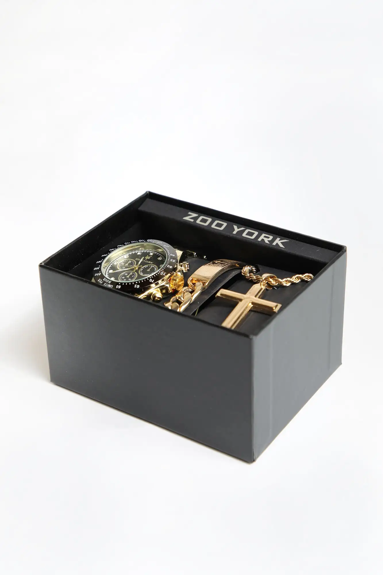 Zoo York Mens Gold Cross Watch Set